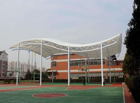 Basketball Court Roof Shade By Green _ Flag Tents LLC